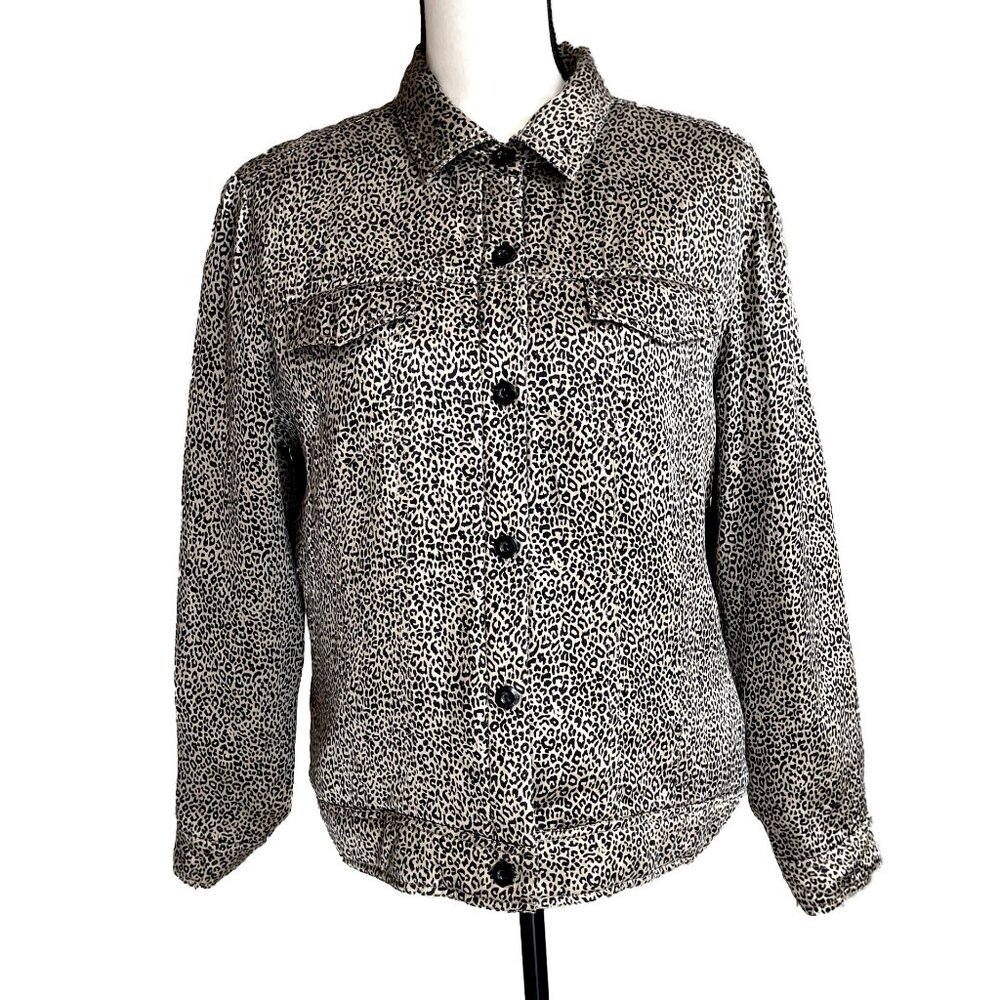 WORTHINGTON Silk Jacket Animal Leopard Cheetah Print Size Large